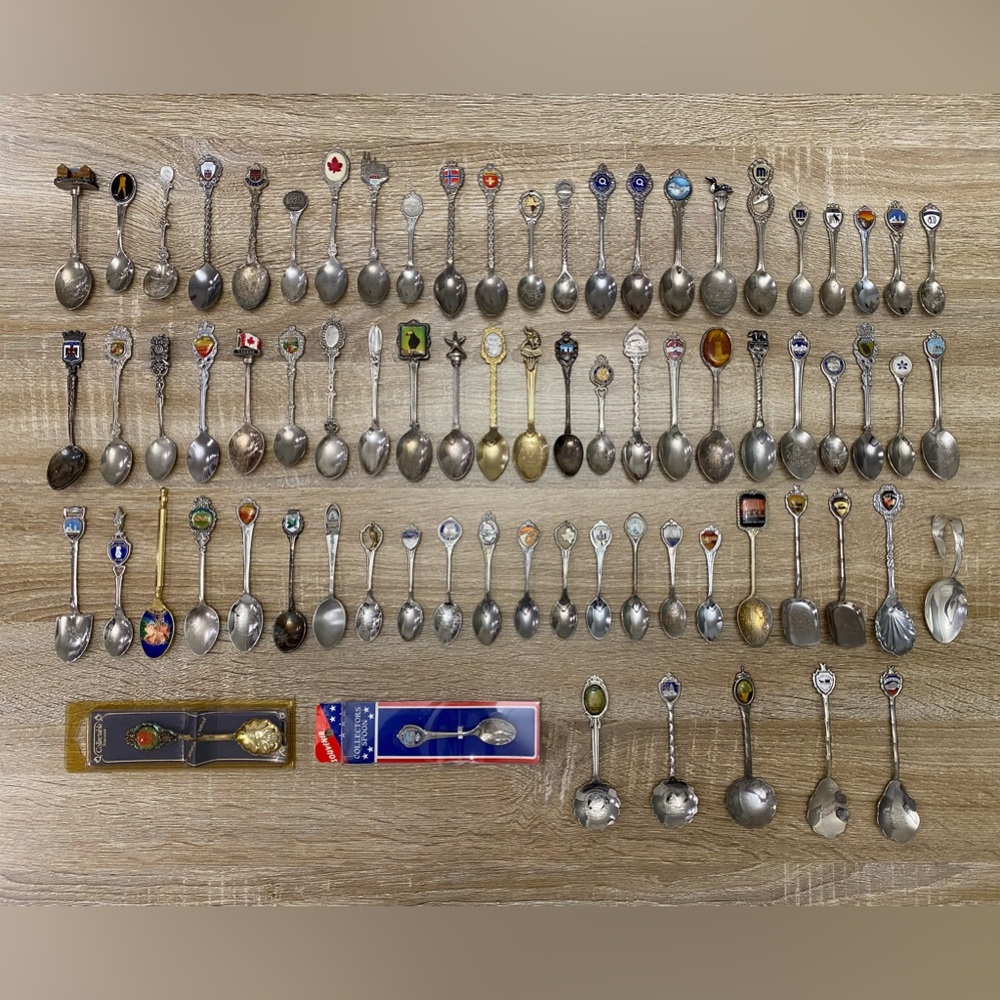 HUGE LOT (75 Count) of Collectible & Vintage Spoons - Mixed Variation Many Years